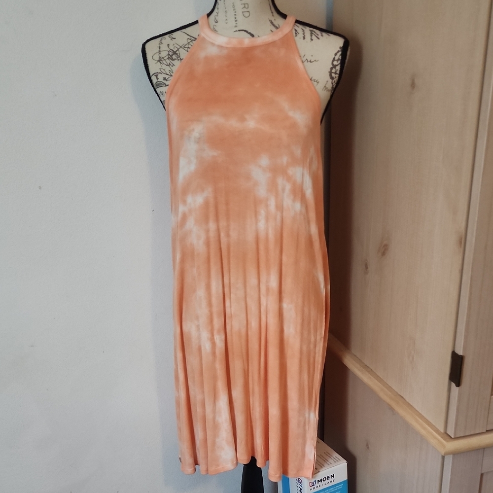 Salt Life Orange Tie-Dye Mini Dress